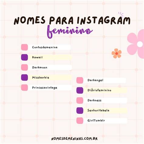 nomes para instagram de cria feminino|54 nomes de cria para Instagram (feminino e masculino)